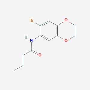 molecular formula C12H14BrNO3 B14912899 N-(7-bromo-2,3-dihydro-1,4-benzodioxin-6-yl)butanamide 