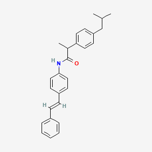 molecular formula C27H29NO B14912919 2-[4-(2-methylpropyl)phenyl]-N-{4-[(E)-2-phenylethenyl]phenyl}propanamide 