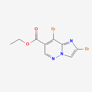 molecular formula C9H7Br2N3O2 B14912921 Ethyl 2,8-dibromoimidazo[1,2-b]pyridazine-7-carboxylate 