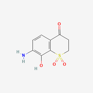 4H-1-Benzothiopyran-4-one, 7-amino-2,3-dihydro-8-hydroxy-, 1,1-dioxide