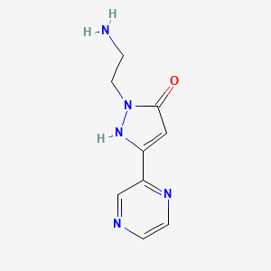 molecular formula C9H11N5O B1491297 1-(2-aminoethyl)-3-(pyrazin-2-yl)-1H-pyrazol-5-ol CAS No. 2091198-37-5