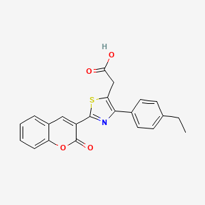 [4-(4-ethylphenyl)-2-(2-oxo-2H-chromen-3-yl)-1,3-thiazol-5-yl]acetic acid