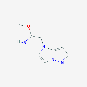 molecular formula C8H10N4O B1491302 methyl 2-(1H-imidazo[1,2-b]pyrazol-1-yl)acetimidate CAS No. 2098133-53-8