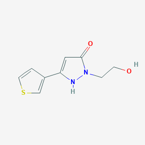 molecular formula C9H10N2O2S B1491304 1-(2-hydroxyethyl)-3-(thiophen-3-yl)-1H-pyrazol-5-ol CAS No. 2091617-44-4