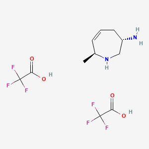 molecular formula C11H16F6N2O4 B14913045 (3S,7S)-7-Methyl-2,3,4,7-tetrahydro-1H-azepin-3-amine bis(2,2,2-trifluoroacetate) 