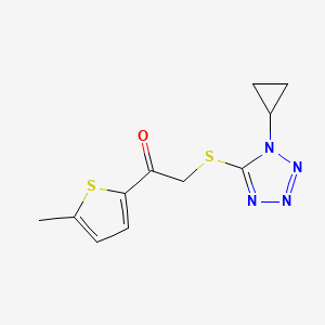 2-((1-Cyclopropyl-1h-tetrazol-5-yl)thio)-1-(5-methylthiophen-2-yl)ethan-1-one