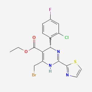 Ethyl (R)-6-(bromomethyl)-4-(2-chloro-4-fluorophenyl)-2-(thiazol-2-yl)-1,4-dihydropyrimidine-5-carboxylate