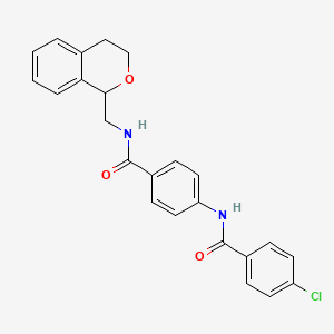 4-chloro-N-{4-[(3,4-dihydro-1H-isochromen-1-ylmethyl)carbamoyl]phenyl}benzamide