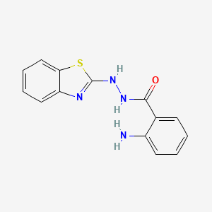 molecular formula C14H12N4OS B14913139 2-amino-N'-(1,3-benzothiazol-2-yl)benzohydrazide 