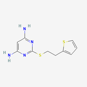 molecular formula C10H12N4S2 B14913185 2-((2-(Thiophen-2-yl)ethyl)thio)pyrimidine-4,6-diamine 