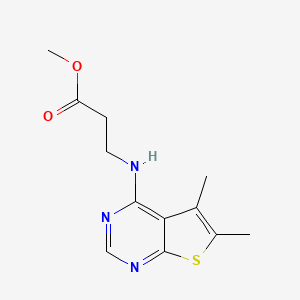 molecular formula C12H15N3O2S B14913206 Methyl 3-((5,6-dimethylthieno[2,3-d]pyrimidin-4-yl)amino)propanoate 