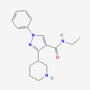 molecular formula C17H22N4O B1491324 N-ethyl-1-phenyl-3-(piperidin-3-yl)-1H-pyrazole-4-carboxamide CAS No. 1803594-88-8