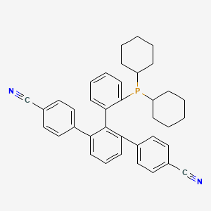 molecular formula C38H37N2P B14913275 4-[3-(4-cyanophenyl)-2-(2-dicyclohexylphosphanylphenyl)phenyl]benzonitrile 