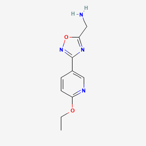 molecular formula C10H12N4O2 B1491340 [3-(6-Ethoxypyridin-3-yl)-1,2,4-oxadiazol-5-yl]methanamine CAS No. 1949815-94-4