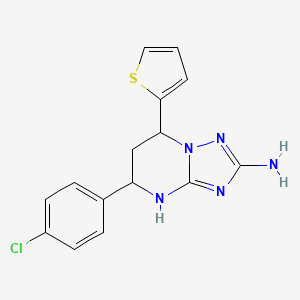 5-(4-Chlorophenyl)-7-(thiophen-2-yl)-4,5,6,7-tetrahydro[1,2,4]triazolo[1,5-a]pyrimidin-2-amine