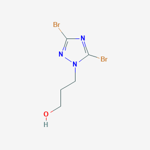 molecular formula C5H7Br2N3O B14913427 3-(3,5-dibromo-1H-1,2,4-triazol-1-yl)propan-1-ol 