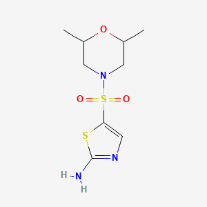 molecular formula C9H15N3O3S2 B1491344 5-((2,6-Dimethylmorpholino)sulfonyl)thiazol-2-amine CAS No. 2098092-93-2