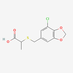 2-(((7-Chlorobenzo[d][1,3]dioxol-5-yl)methyl)thio)propanoic acid