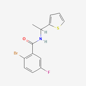 molecular formula C13H11BrFNOS B14913461 2-Bromo-5-fluoro-N-(1-(thiophen-2-yl)ethyl)benzamide 