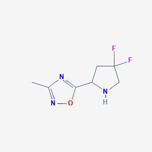 molecular formula C7H9F2N3O B1491349 5-(4,4-Difluoropyrrolidin-2-yl)-3-methyl-1,2,4-oxadiazole CAS No. 1822863-11-5