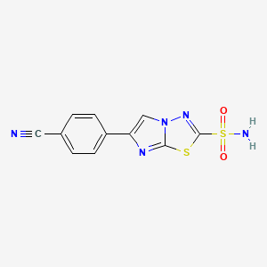 molecular formula C11H7N5O2S2 B14913507 6-(4-Cyanophenyl)imidazo[2,1-b][1,3,4]thiadiazole-2-sulfonamide 