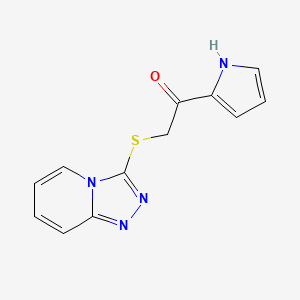 molecular formula C12H10N4OS B14913567 2-([1,2,4]Triazolo[4,3-a]pyridin-3-ylthio)-1-(1h-pyrrol-2-yl)ethan-1-one 