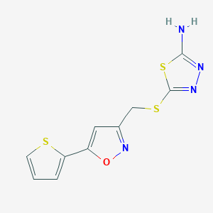 5-(((5-(Thiophen-2-yl)isoxazol-3-yl)methyl)thio)-1,3,4-thiadiazol-2-amine