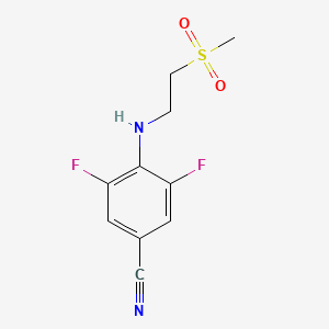 molecular formula C10H10F2N2O2S B14913620 3,5-Difluoro-4-((2-(methylsulfonyl)ethyl)amino)benzonitrile 