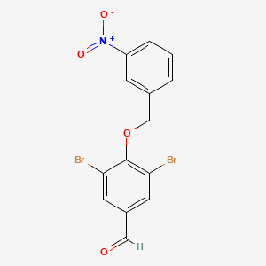 molecular formula C14H9Br2NO4 B14913621 3,5-Dibromo-4-[(3-nitrobenzyl)oxy]benzaldehyde 