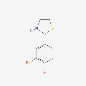 molecular formula C9H9BrFNS B1491365 2-(3-溴-4-氟苯基)-1,3-噻唑烷 CAS No. 1250409-59-6