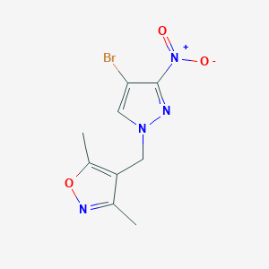 molecular formula C9H9BrN4O3 B14913702 4-((4-Bromo-3-nitro-1h-pyrazol-1-yl)methyl)-3,5-dimethylisoxazole 