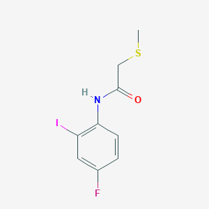 molecular formula C9H9FINOS B14913770 n-(4-Fluoro-2-iodophenyl)-2-(methylthio)acetamide 