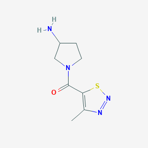 molecular formula C8H12N4OS B1491379 (3-Aminopyrrolidin-1-yl)(4-methyl-1,2,3-thiadiazol-5-yl)methanone CAS No. 1247448-69-6