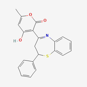 4-hydroxy-6-methyl-3-(2-phenyl-2,3-dihydro-1,5-benzothiazepin-4-yl)-2H-pyran-2-one