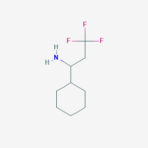molecular formula C9H16F3N B1491383 1-Cyclohexyl-3,3,3-trifluoropropan-1-amine CAS No. 1248930-62-2
