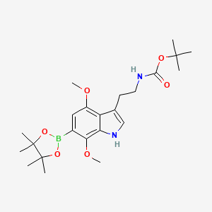 tert-Butyl (2-(4,7-dimethoxy-6-(4,4,5,5-tetramethyl-1,3,2-dioxaborolan-2-yl)-1H-indol-3-yl)ethyl)carbamate