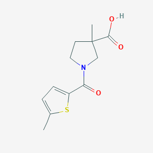 molecular formula C12H15NO3S B14913838 3-Methyl-1-(5-methylthiophene-2-carbonyl)pyrrolidine-3-carboxylic acid 