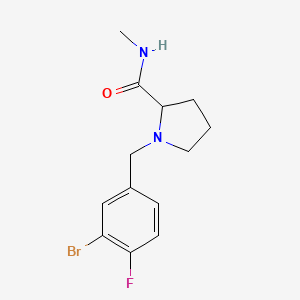 molecular formula C13H16BrFN2O B14913871 1-(3-Bromo-4-fluorobenzyl)-N-methylpyrrolidine-2-carboxamide 