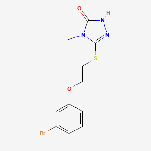 molecular formula C11H12BrN3O2S B14913893 3-{[2-(3-bromophenoxy)ethyl]sulfanyl}-4-methyl-4,5-dihydro-1H-1,2,4-triazol-5-one 