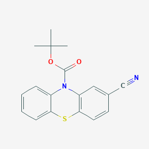 molecular formula C18H16N2O2S B14913989 tert-Butyl 2-cyano-10H-phenothiazine-10-carboxylate 