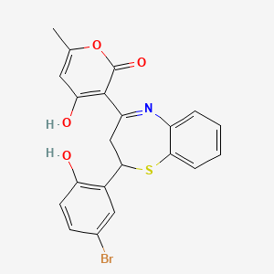 3-[2-(5-bromo-2-hydroxyphenyl)-2,3-dihydro-1,5-benzothiazepin-4-yl]-4-hydroxy-6-methyl-2H-pyran-2-one