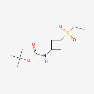 molecular formula C11H21NO4S B14914045 Trans-tert-butyl (3-(ethylsulfonyl)cyclobutyl)carbamate 