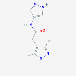 molecular formula C11H15N5O B14914063 N-(1H-pyrazol-4-yl)-2-(1,3,5-trimethyl-1H-pyrazol-4-yl)acetamide 