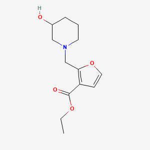 molecular formula C13H19NO4 B14914077 Ethyl 2-((3-hydroxypiperidin-1-yl)methyl)furan-3-carboxylate 