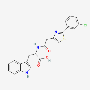 molecular formula C22H18ClN3O3S B14914083 N-{[2-(3-chlorophenyl)-1,3-thiazol-4-yl]acetyl}tryptophan 