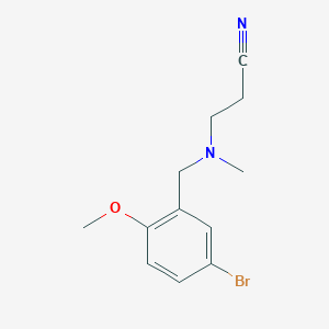 molecular formula C12H15BrN2O B14914111 3-{[(5-Bromo-2-methoxyphenyl)methyl](methyl)amino}propanenitrile 