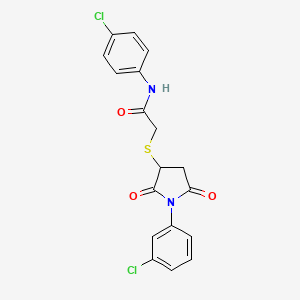 N-(4-Chlorophenyl)-2-[1-(3-chlorophenyl)-2,5-dioxo-3-pyrrolidinylthio]acetamide