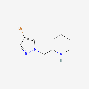 B1491416 2-((4-bromo-1H-pyrazol-1-yl)methyl)piperidine CAS No. 1250665-21-4