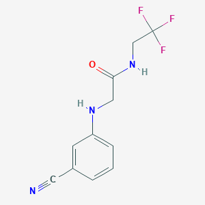 molecular formula C11H10F3N3O B14914175 2-((3-Cyanophenyl)amino)-N-(2,2,2-trifluoroethyl)acetamide 