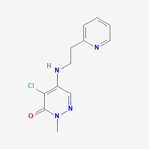 molecular formula C12H13ClN4O B14914180 4-Chloro-2-methyl-5-((2-(pyridin-2-yl)ethyl)amino)pyridazin-3(2h)-one 